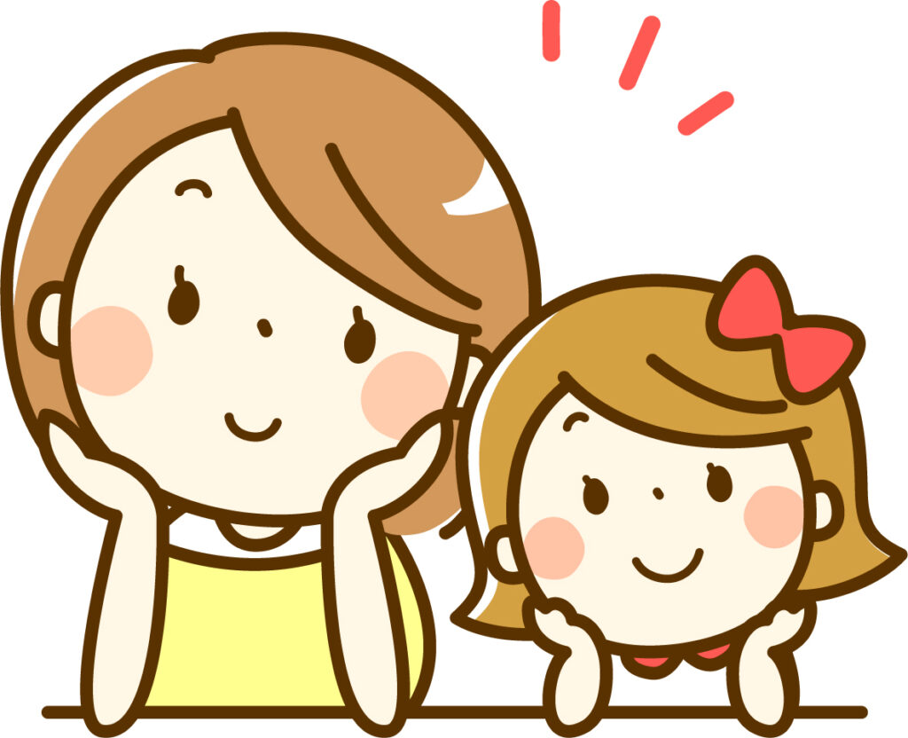 笑顔の親子