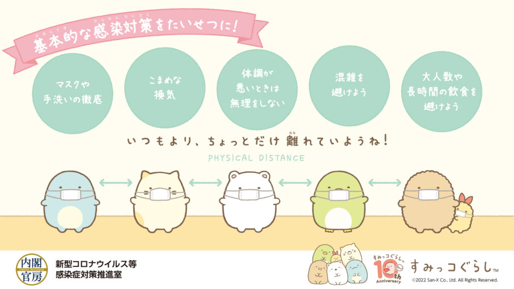 すみっコぐらし 注意換気